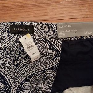 Womend Talbots Hampshire Ankle Pant 20WP NWT